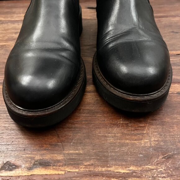 Women's Emanuele Crasto Black Pull on Leather Ankle Boot Sz 9 - Picture 3 of 11